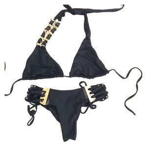 Beach bunny bikini with gold hardware